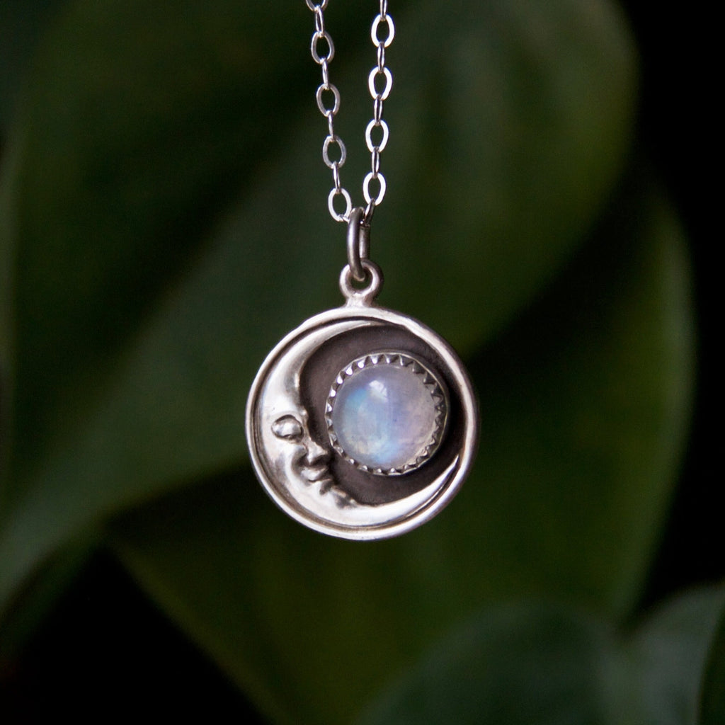 Moonstone Crescent Moon Necklace - Main Image