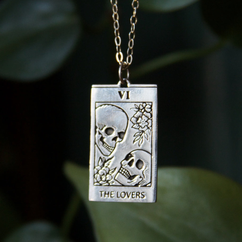 The Lovers Tarot Charm Sterling Silver Necklace