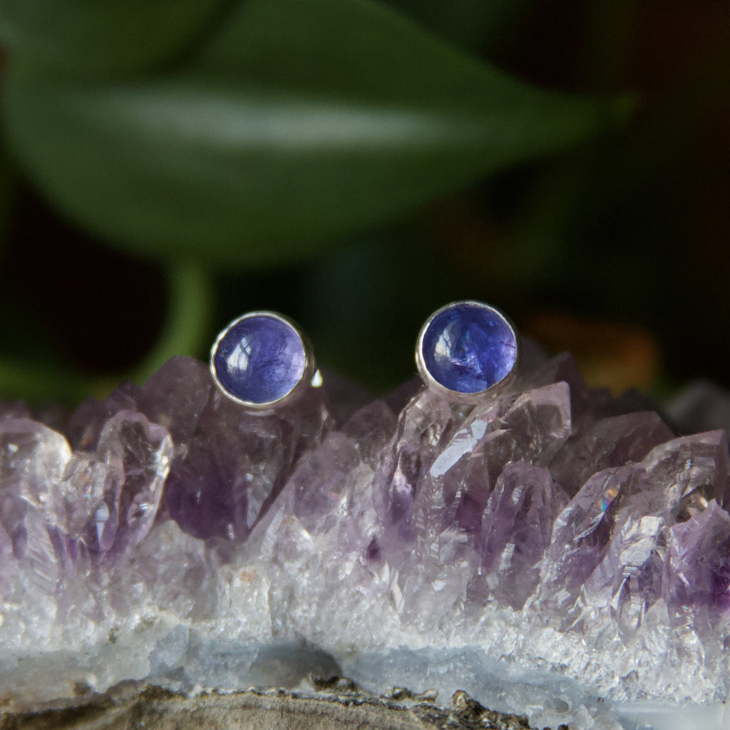 Tanzanite Sterling Silver Stud Earrings