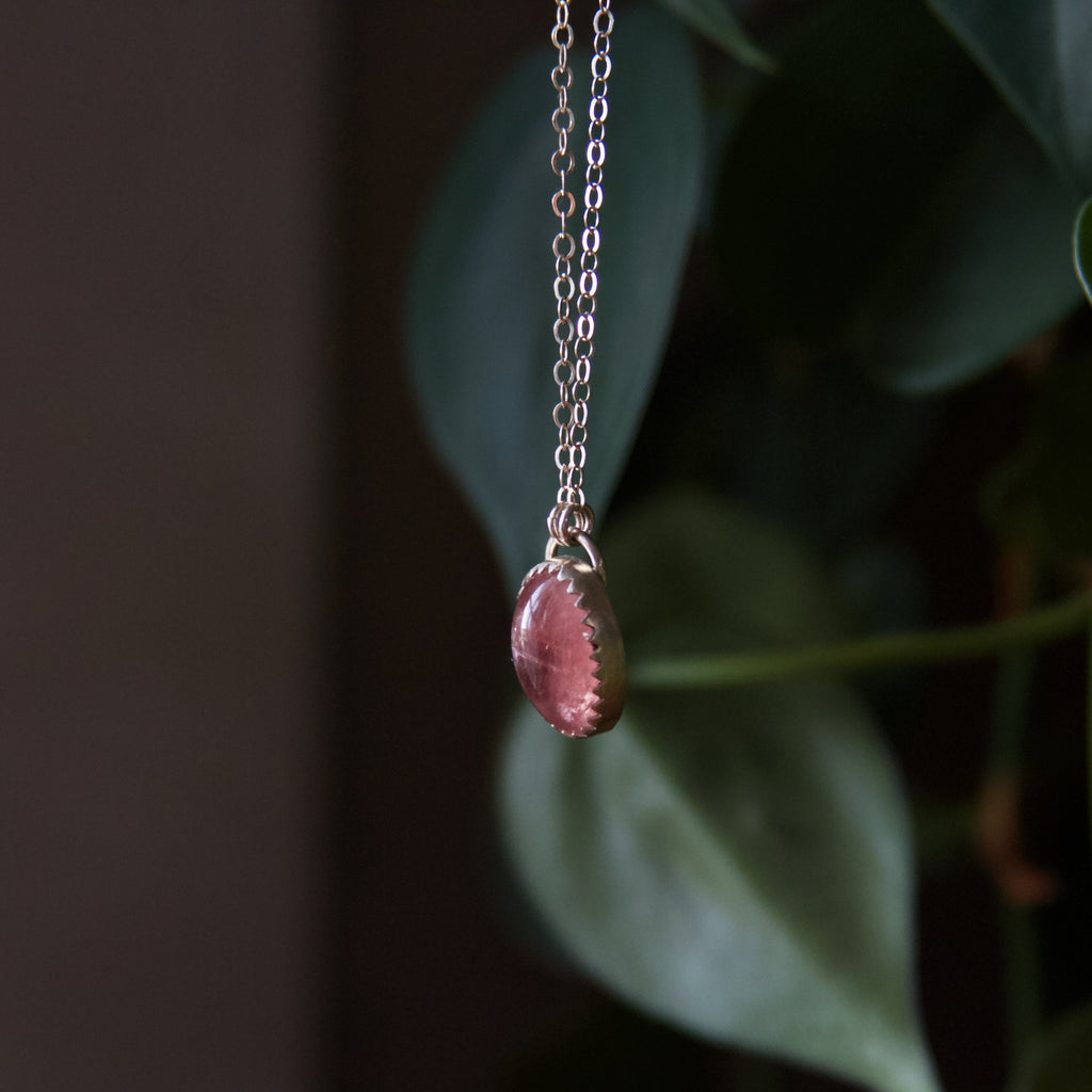 Strawberry Quartz Sterling Silver Necklace