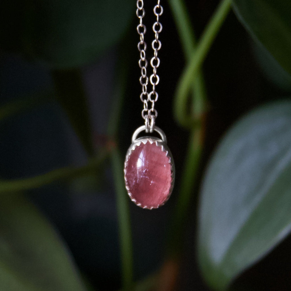 Strawberry Quartz Sterling Silver Necklace