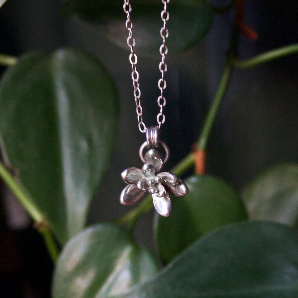 Succulent Flower II Sterling Silver Necklace