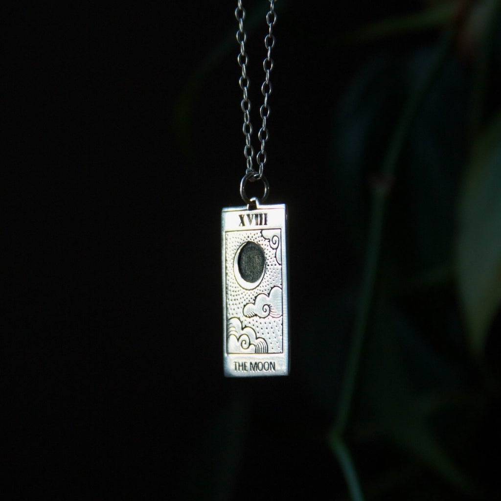 The Moon Tarot Charm Sterling Silver Necklace