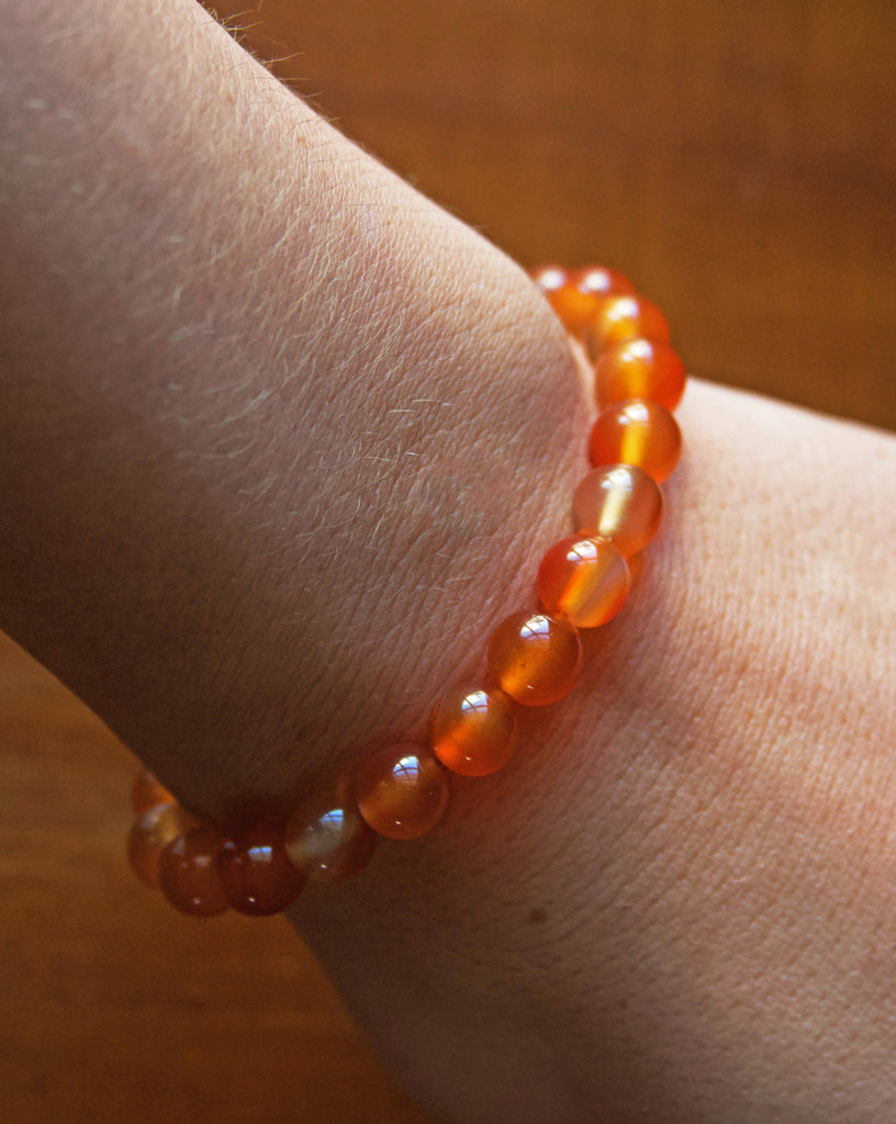 Carnelian Beaded Stretch Bracelet