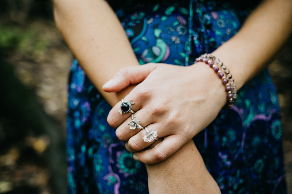 Succulent Flower Sterling Silver Ring II