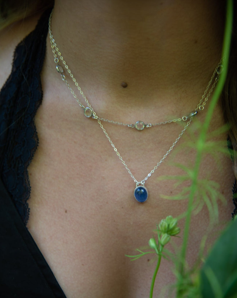 Tanzanite Oval Sterling Silver Necklace