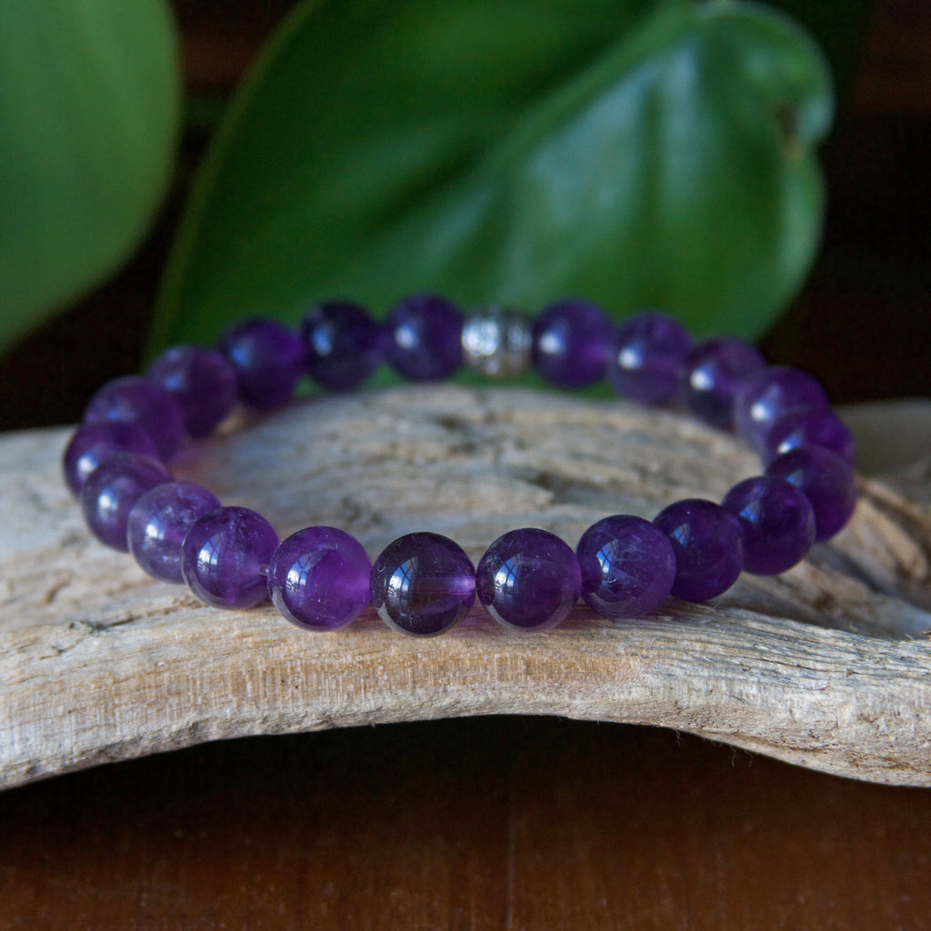 Amethyst Beaded Stretch Bracelet