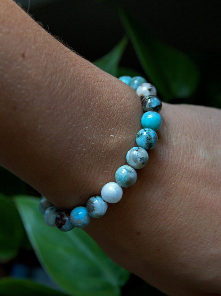 Larimar Beaded Stretch Bracelet