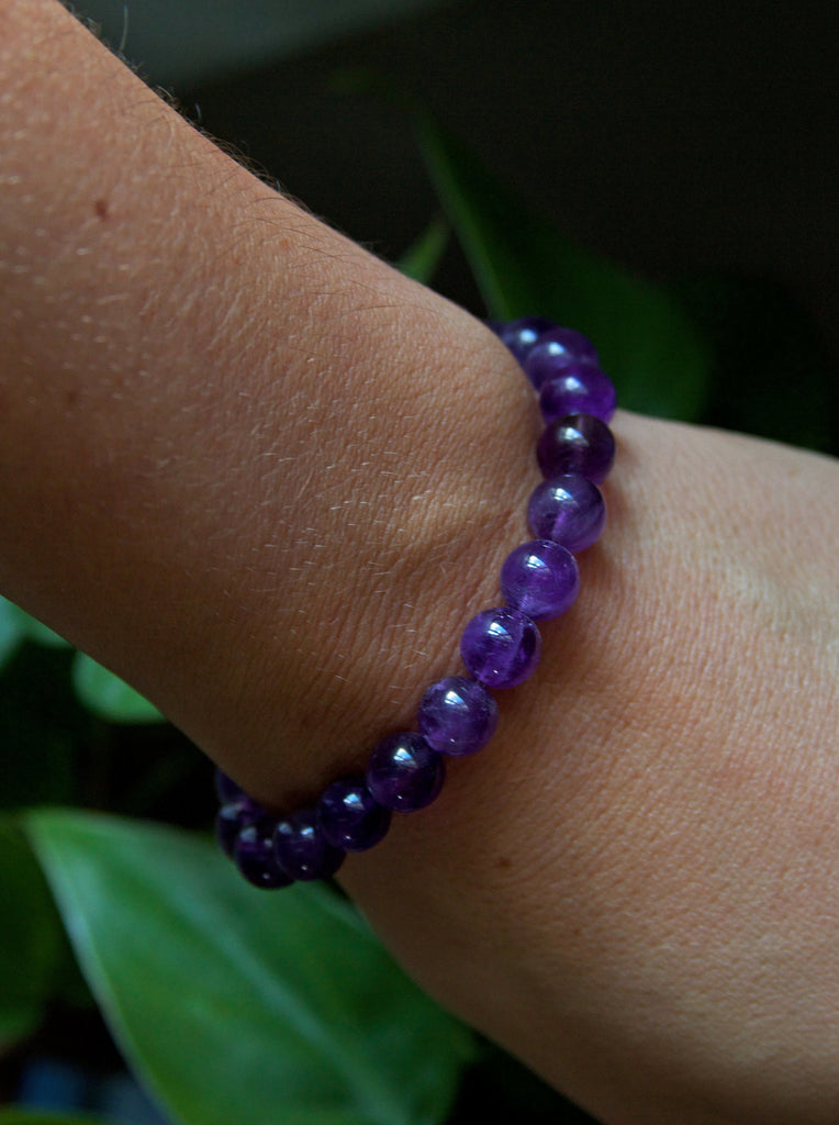 Amethyst Beaded Stretch Bracelet