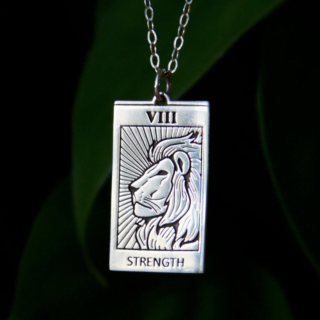 Strength Tarot Charm Sterling Silver Necklace