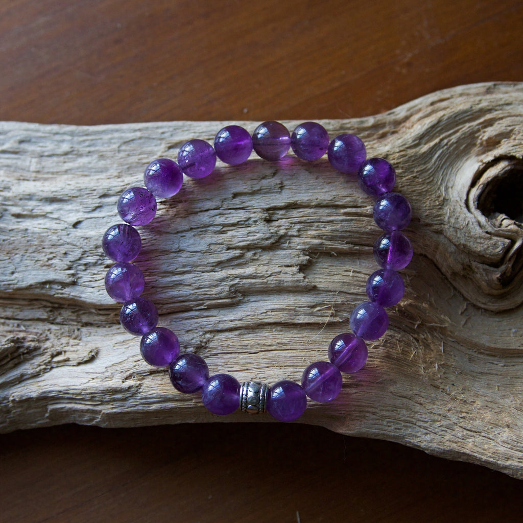 Amethyst Beaded Stretch Bracelet