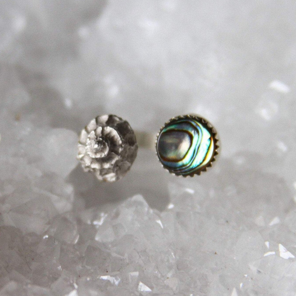 Abalone and Shell Sterling Silver Adjustable Ring 8/9