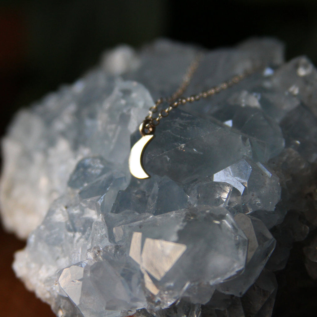 Celestial Moon Charm Sterling Silver Necklace