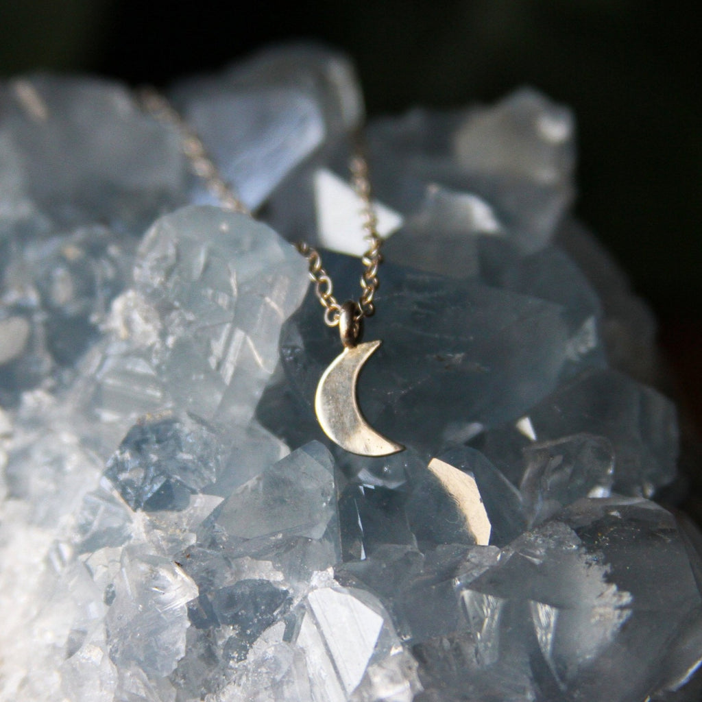 Celestial Moon Charm Sterling Silver Necklace