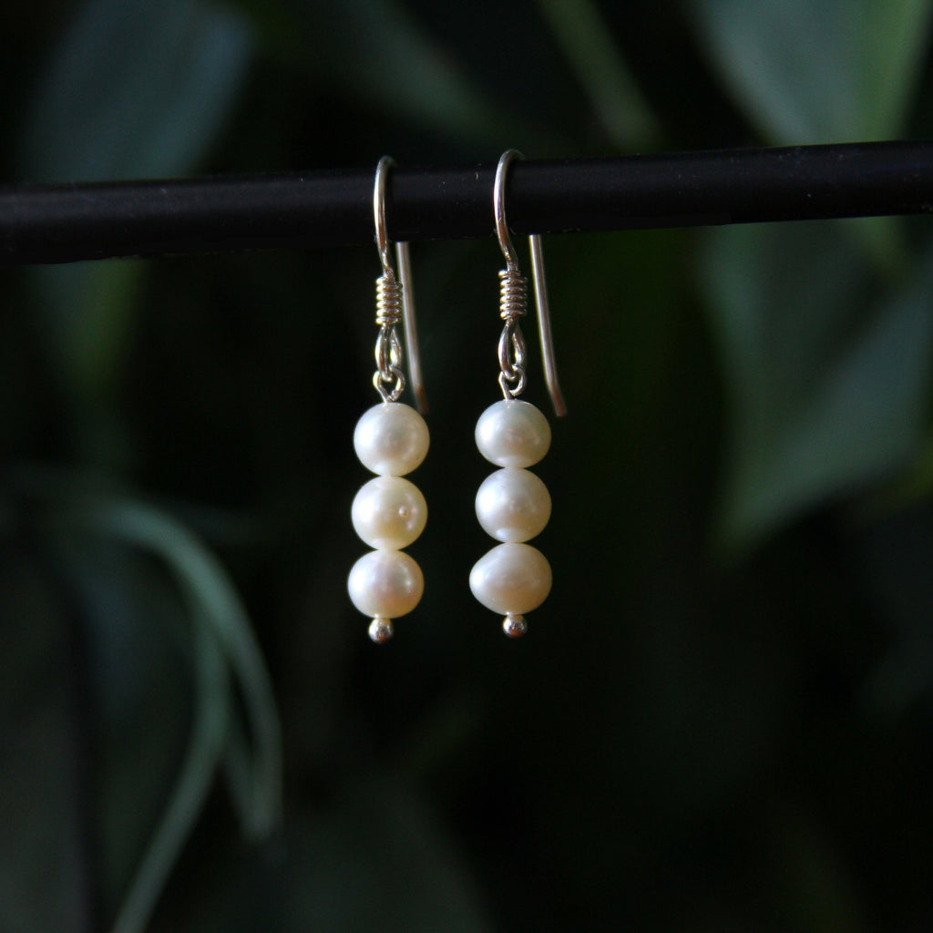 Pearl Drop Sterling Silver Earrings