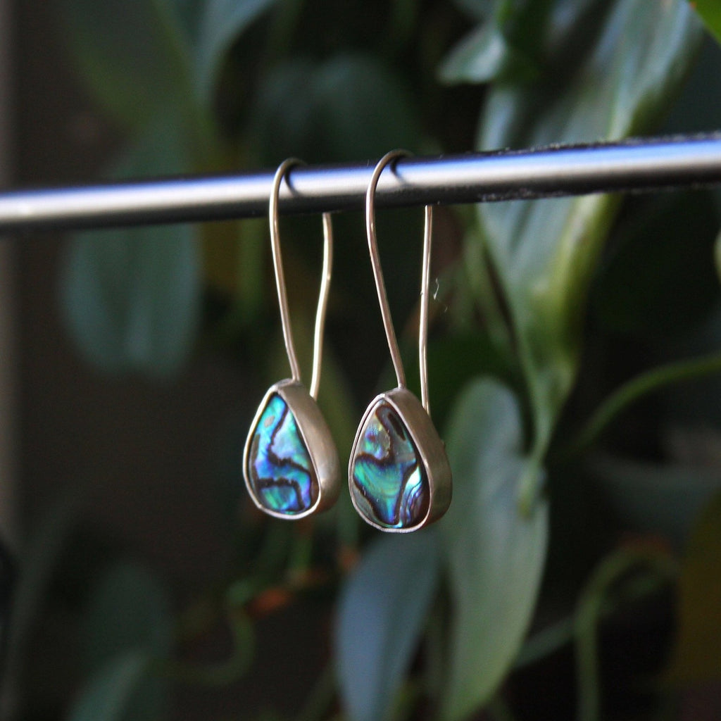 Abalone Shell Teardrop Sterling Silver Earrings