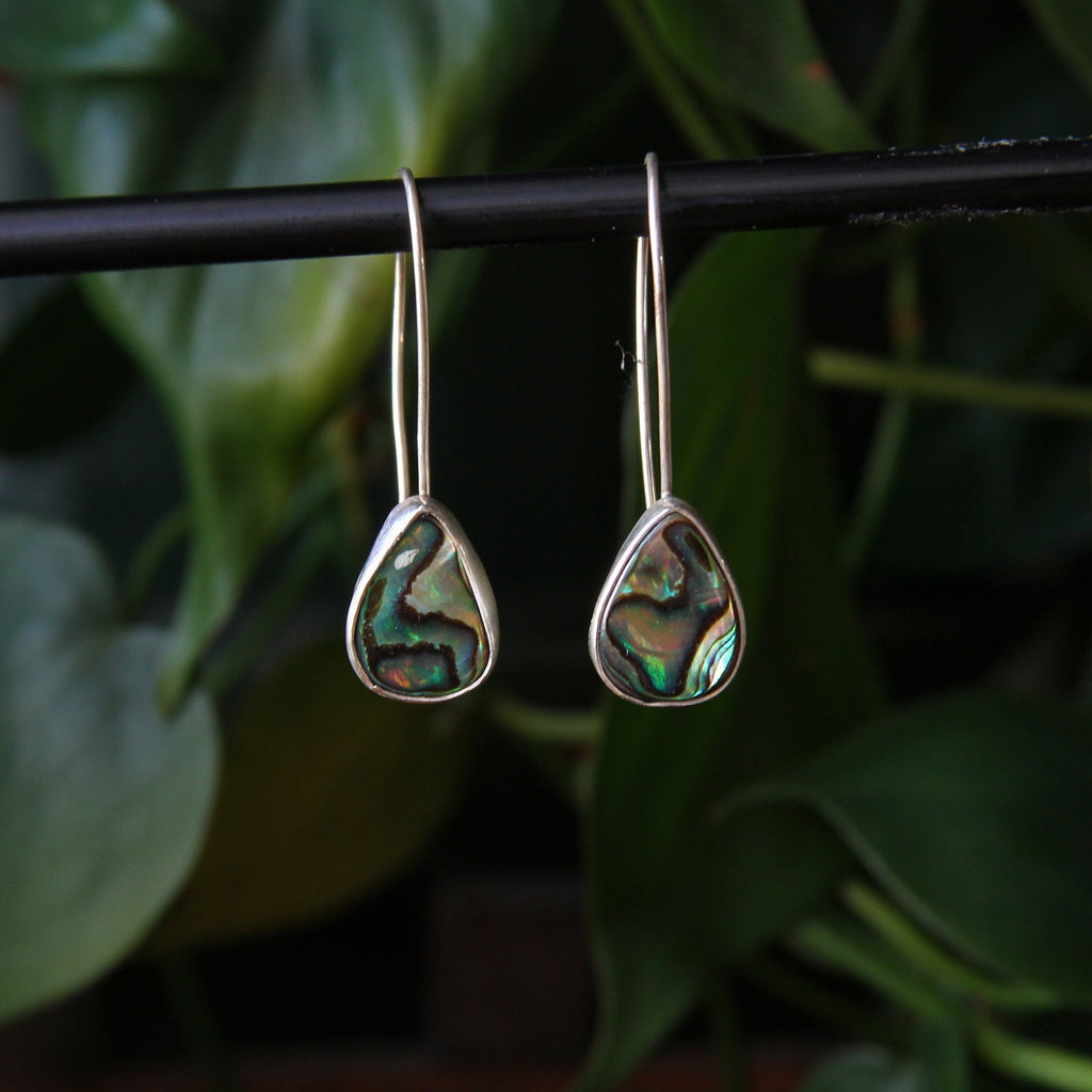 Abalone Shell Teardrop Sterling Silver Earrings